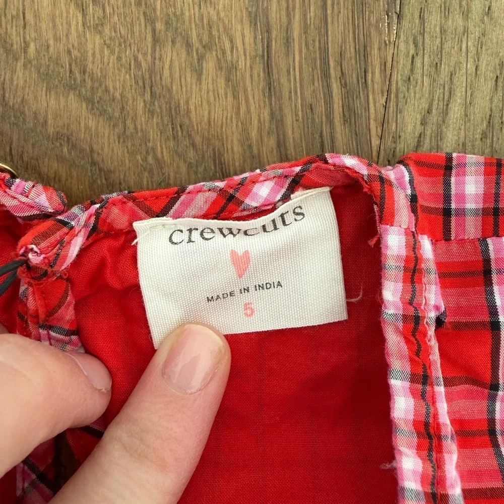 ❤️🎄 Crew Cuts Girls Smocked Tartan Dress – Size 5 🎄❤️